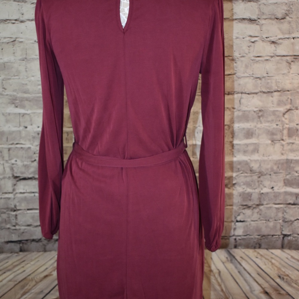 💥FINAL PRICE💥Burgundy Long Sleeve Modal Dress - Picture 6 of 6